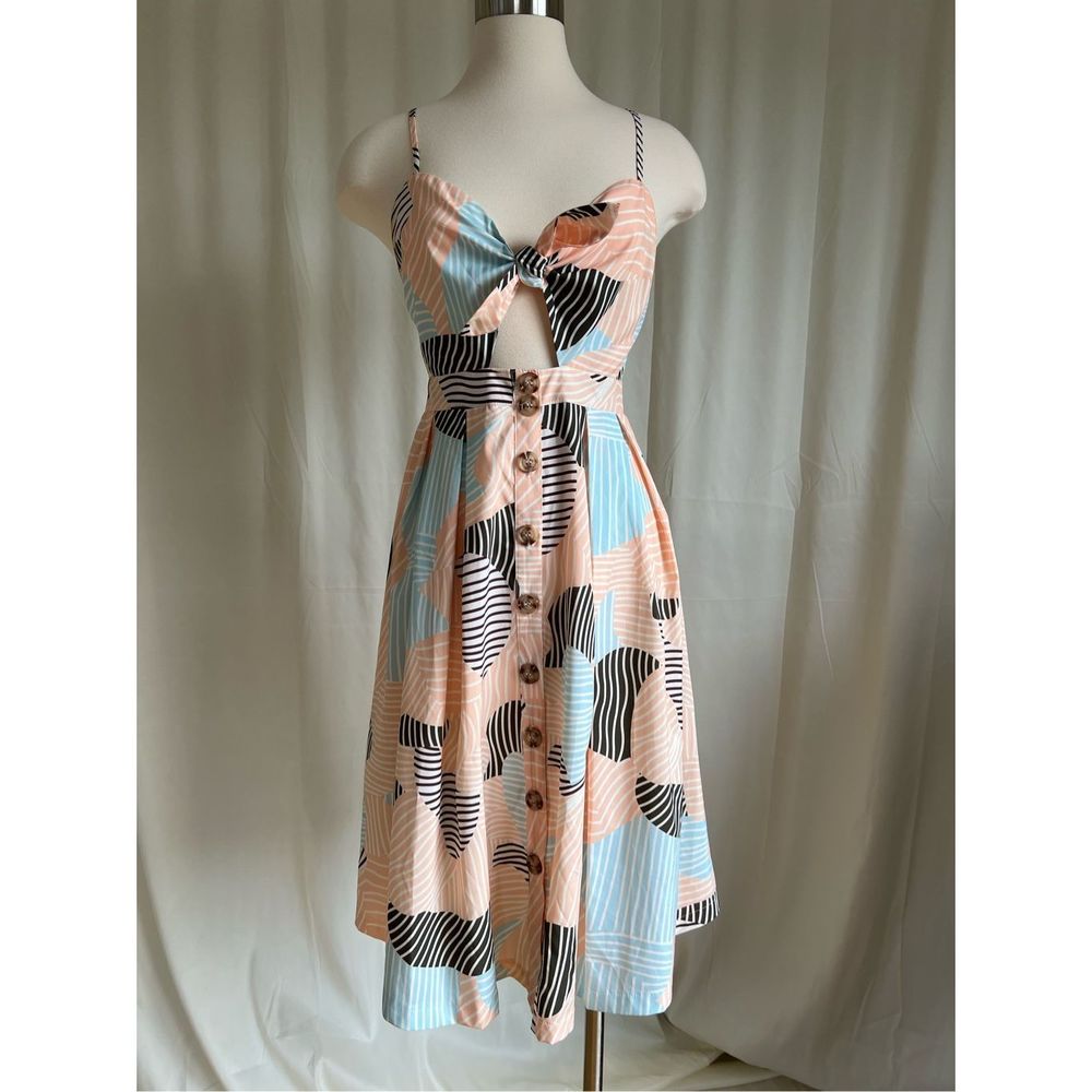 Forever 21 Women's Sweetheart Neck Bow Cutout Spaghetti Strap Dress Size S